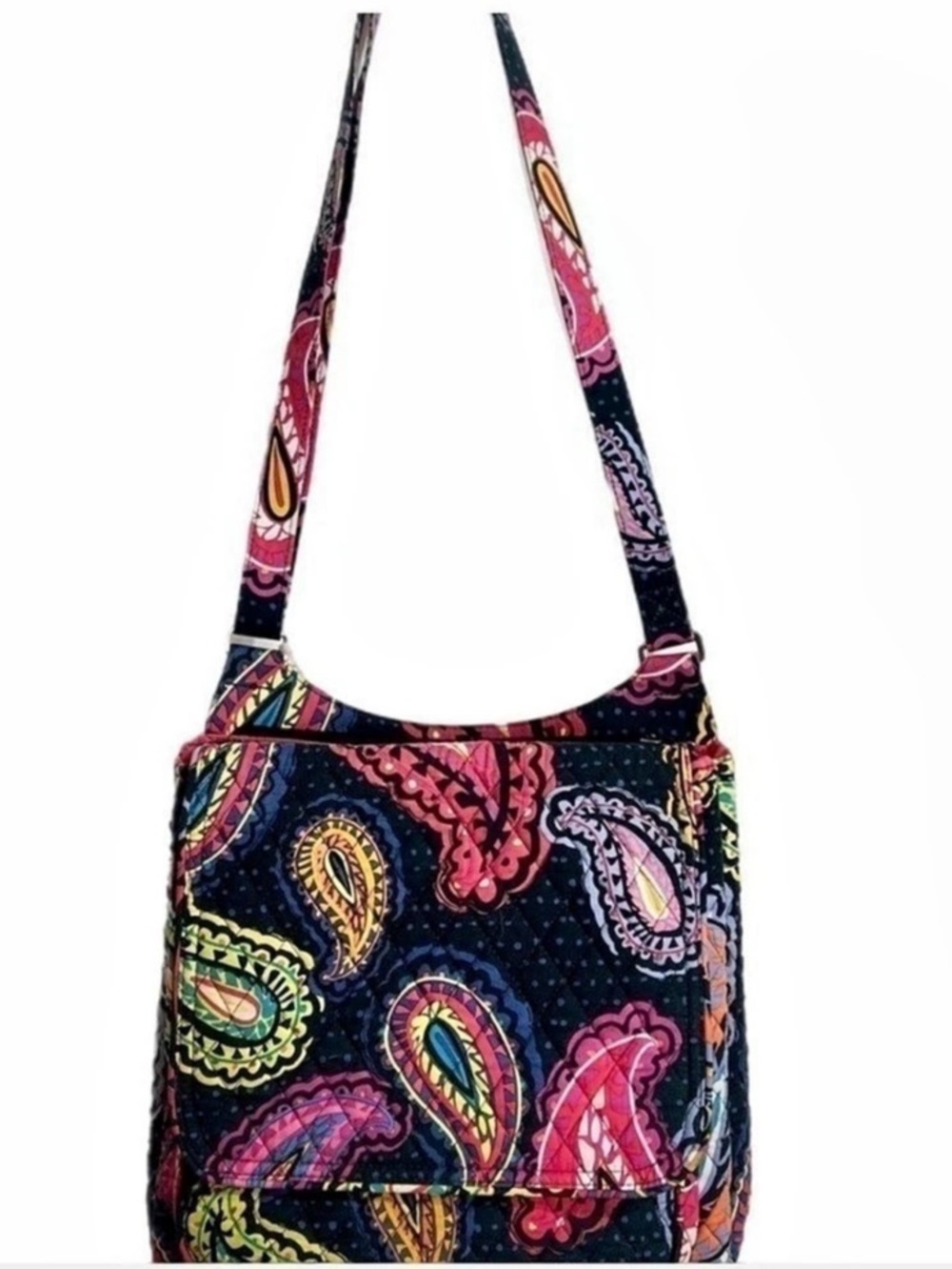 Vera Bradley Paisley Shoulder Bag in Black & Pink